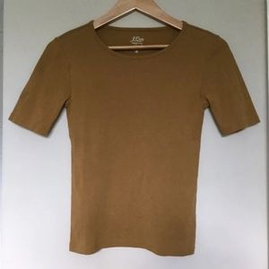 J.Crew Brown Extra Small 100% Cotton Perfect Fit Short sleeves Tee
